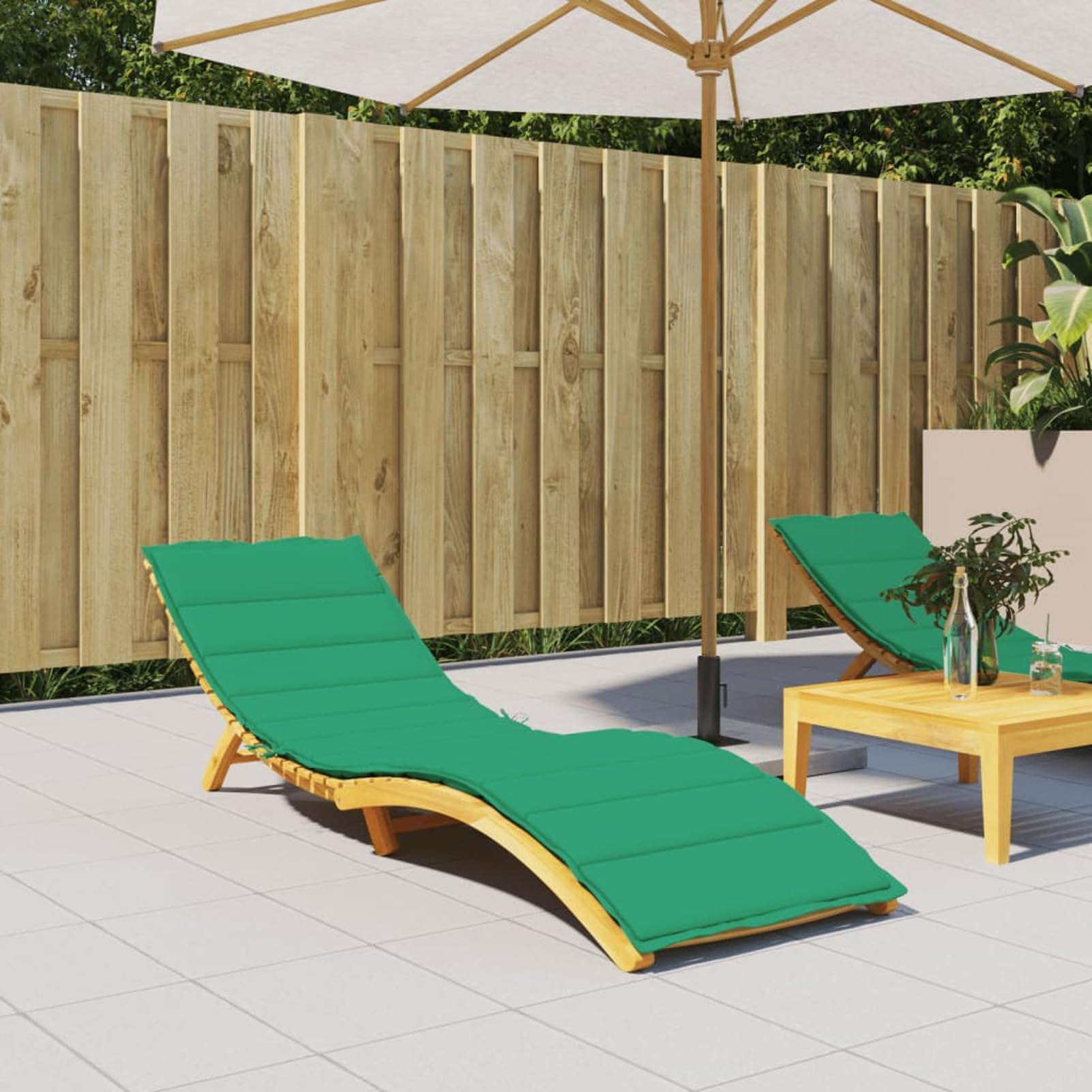 BULANED Cojín para Tumbona Tela Verde 200x60x3 cm, Cojin Tumbona Exterior, Colchonetas para Tumbonas, Colchoneta Hamaca, Cojín De Silla De Hamaca, Colchón para Tumbona - 314208