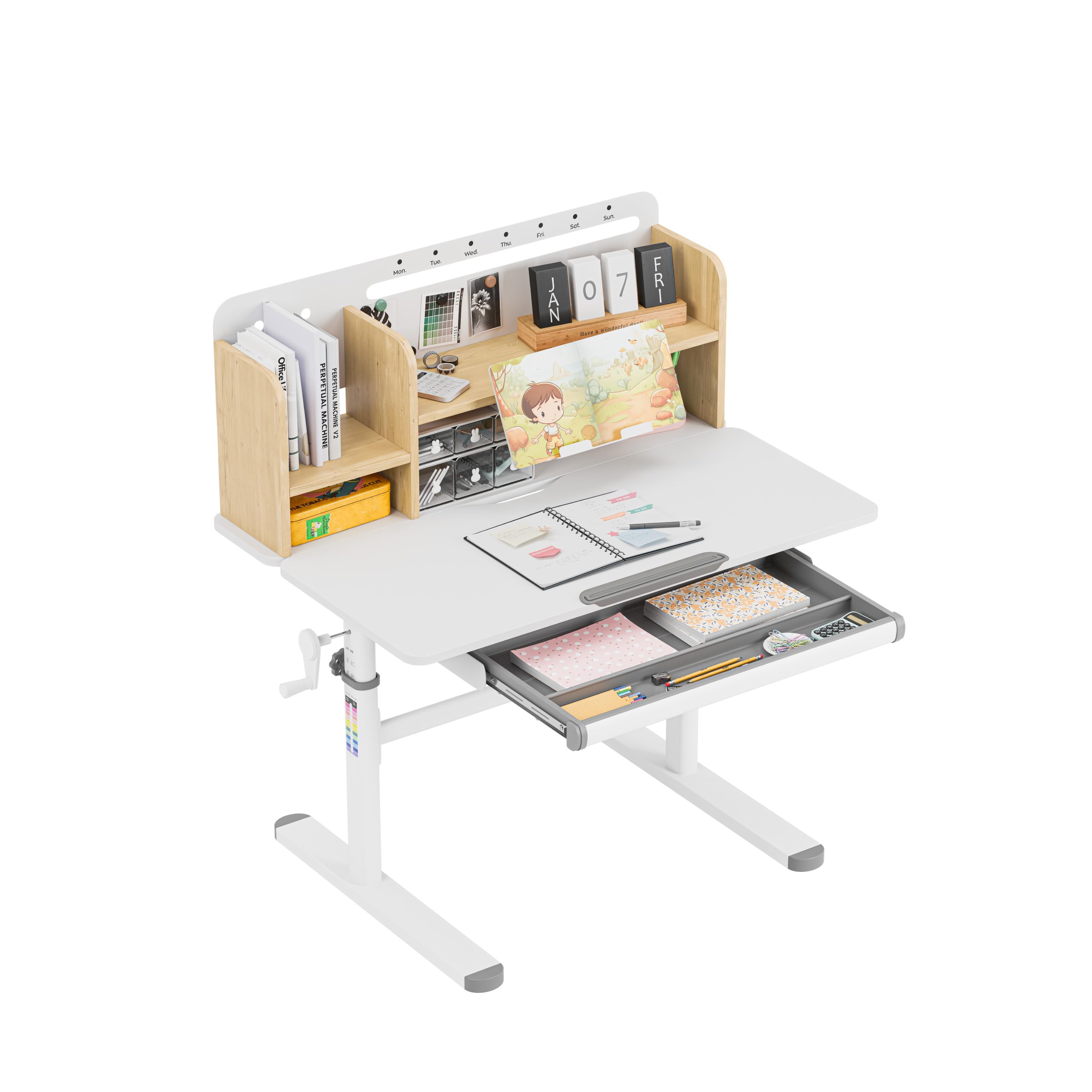 MARK ADLER Study 5.0 Bureau Enfant Réglable en Hauteur, avec Tiroir, Wood