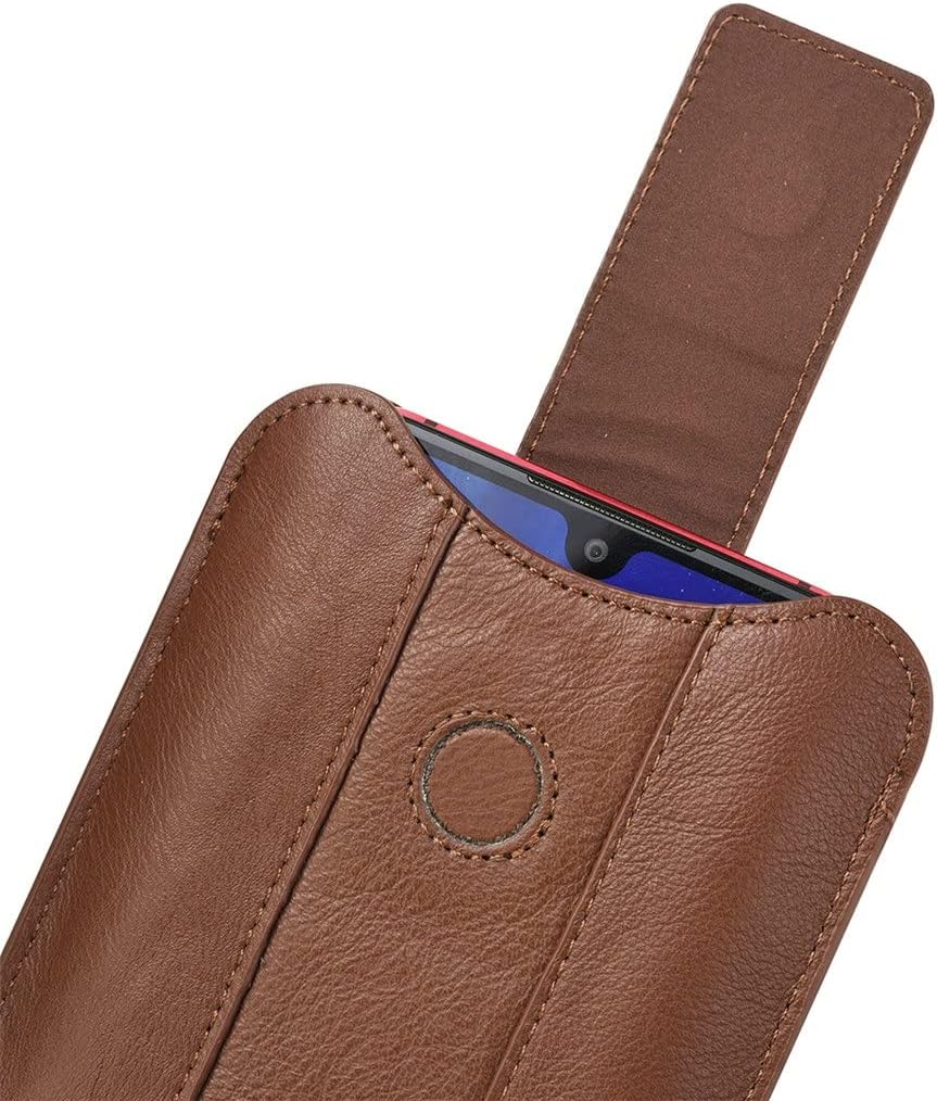 Buckle Genuine Leather Phone Bag Belt Clip Case Waist Bag Belt Clip Phone Case(D)