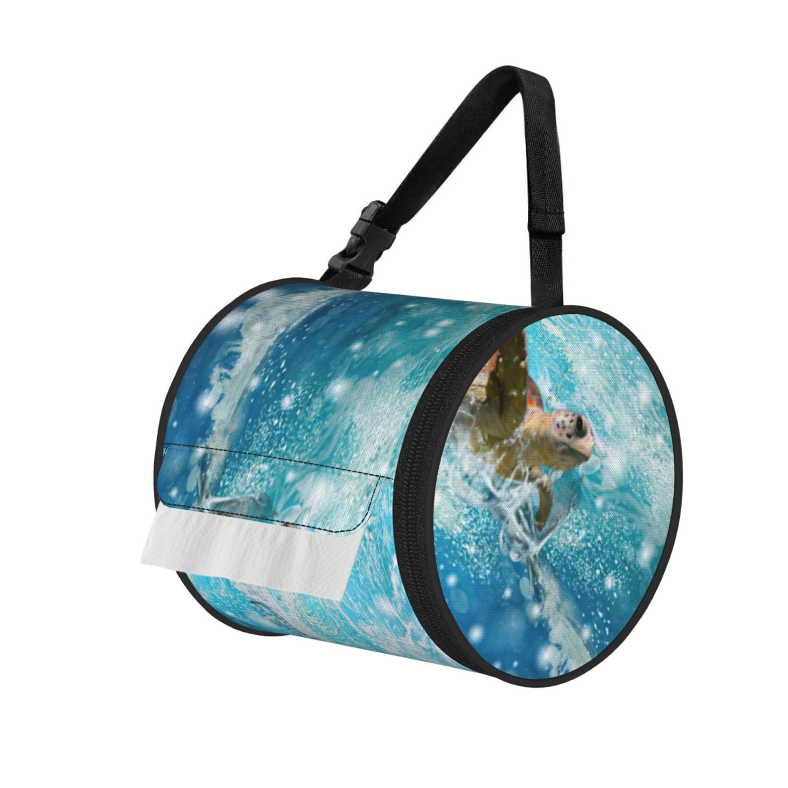 Sea Turtle Print Fashion Tissues Organizer Box, Hanging Tissue Holder For Purse Coins For Car Office Daily Outing