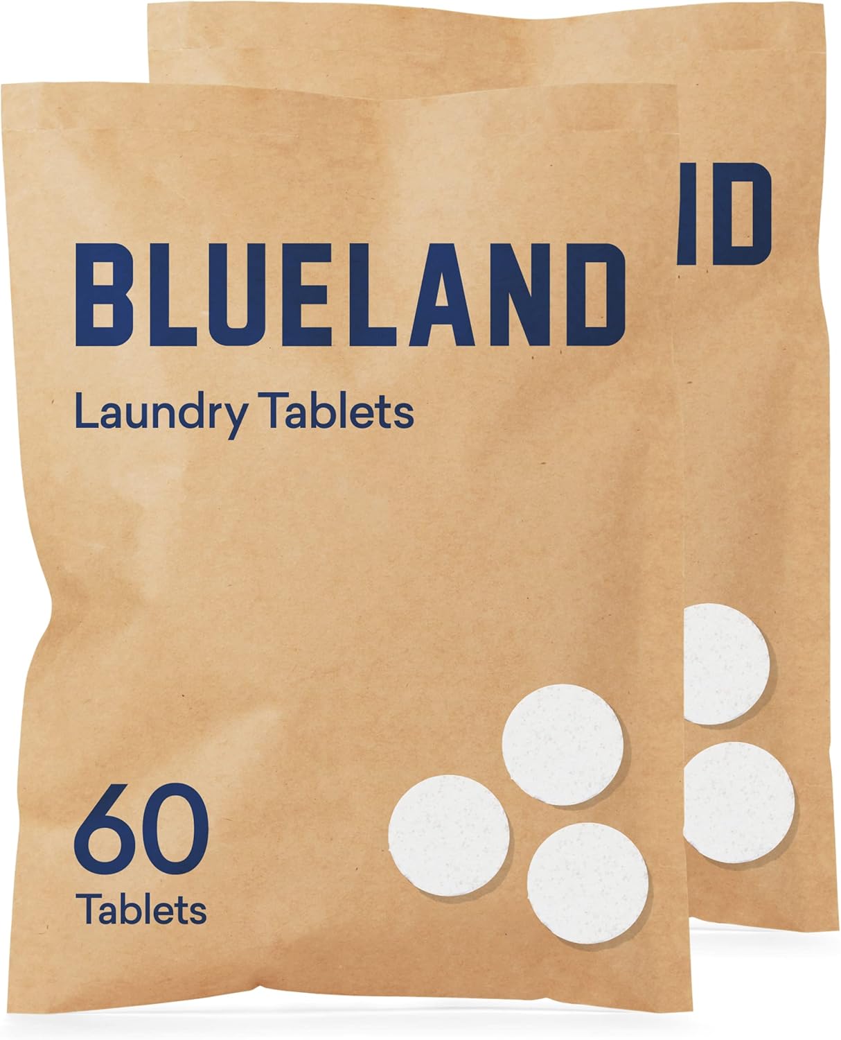 BLUELAND Laundry Tablet Refill 2 Pack - Plastic-Free & Eco Friendly Alternative to Sheets Pods and Liquids - Natural, Gentle, Plant Based - 120 Loads : Health & Household