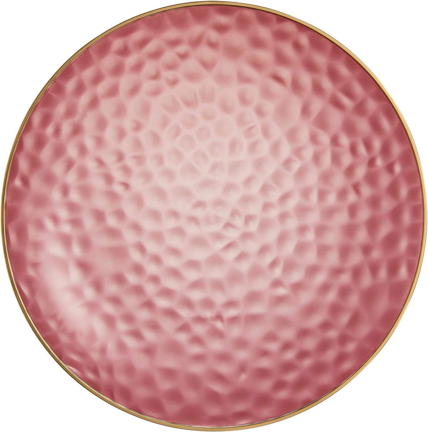 PLASTICPRO 30 Pack Hammered Plastic Plates Heavyweight Disposable Plastic Plates Elegant Clear Rim Platsic Party Dishes (Hammered Pink With Gold Rim, 7'' INCH PLATES) - Image 5