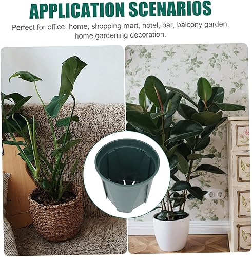 Miniatura 3 de MUSISALY Macetas de plástico para exteriores, maceta de patata, decoración marrón, maceta de plástico, macetas de plástico, agujeros de drenaje,