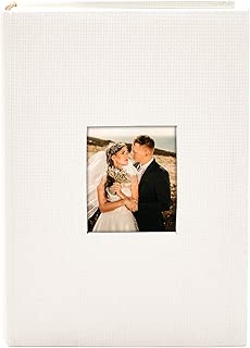 Golden State Art, Wedding Family Baby Holiday Photo Album Christmas, Vacation, Anniversary Photography Book for 300 4x6 Pictures Pockets with Memo, 3 Per Page Large Capacity White Embossed Cover - coolthings.us