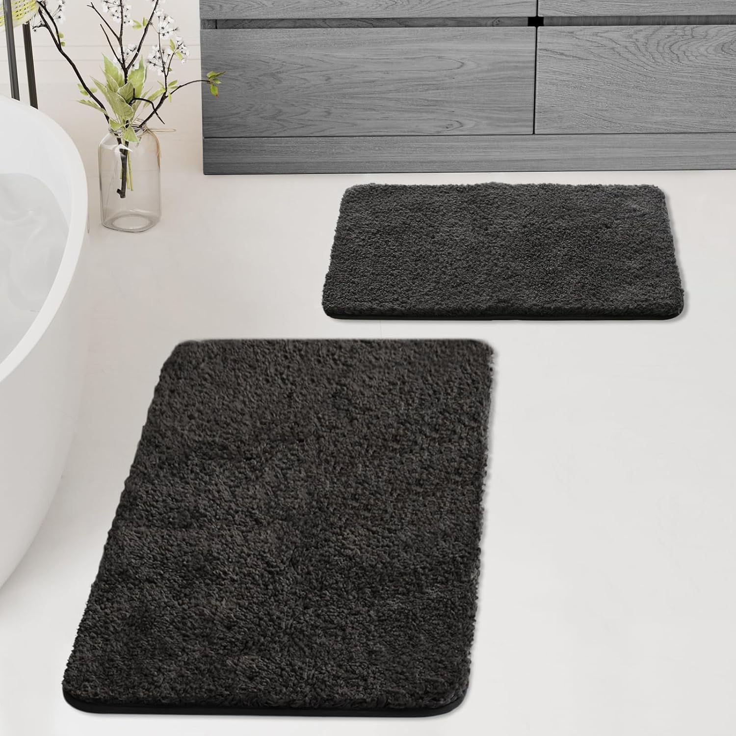 Amazon.com: Luxury Bathroom Rugs Sets 2 Piece,Plush Bath Mat Set Quick-Dry Soft Microfiber ...