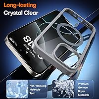 Vista 421 de TAURI Funda magnética 2 en 1 transparente para iPhone 14 Pro, compatible con Magsafe [no amarillenta] con protector de pantalla, protección de grado