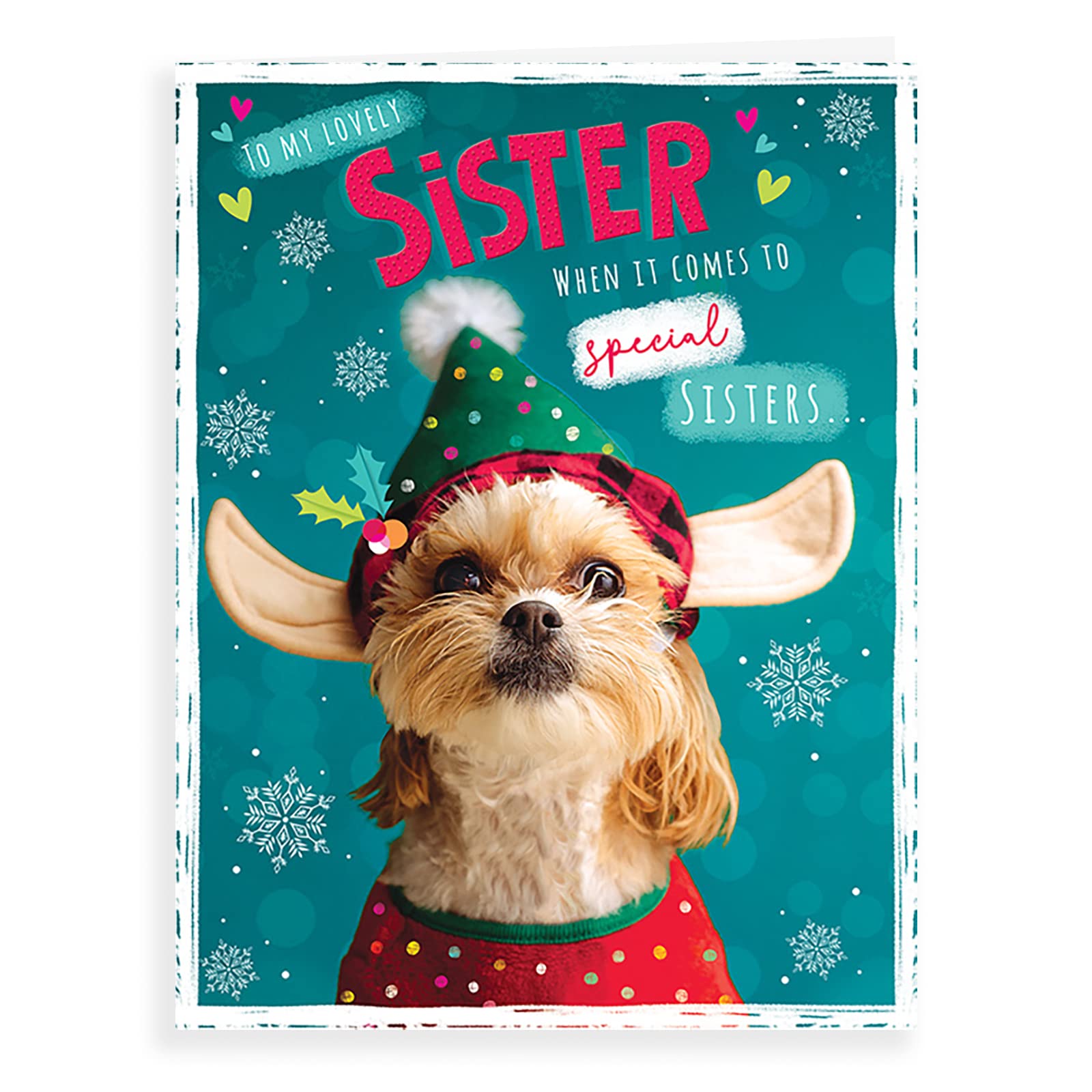 Piccadilly Greetings Piccadilly Greetings Photo Christmas Card Sister - 8 x 6 inches