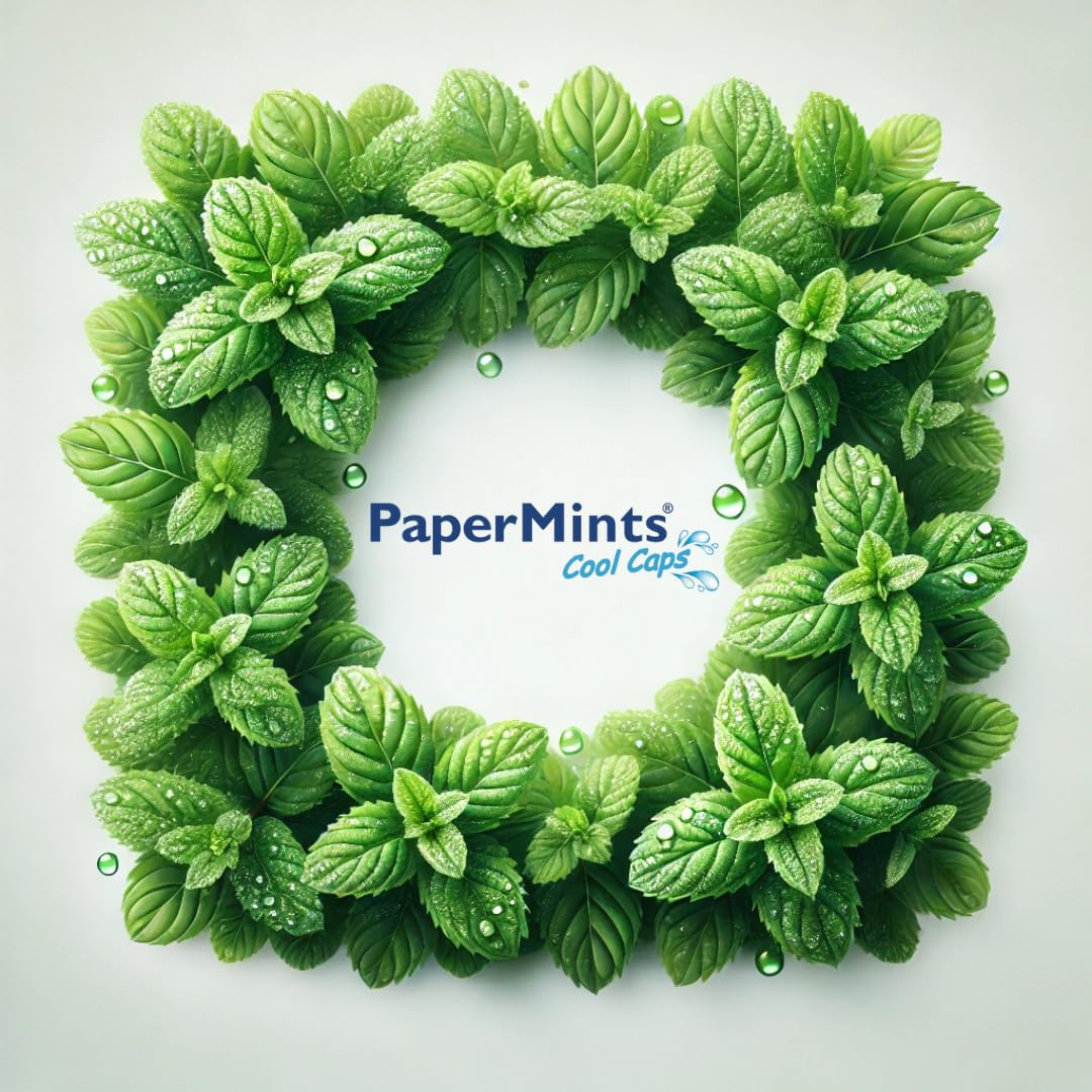 PAPERMINTS - Miętowe kulki zapewniają świeży i zrównoważony oddech - Walka z nieświeżym oddechem - Mentolowy cukierek bez cukru i alkoholu - Duży rozmiar - Opakowanie z 3 rurkami - 180 kulek
