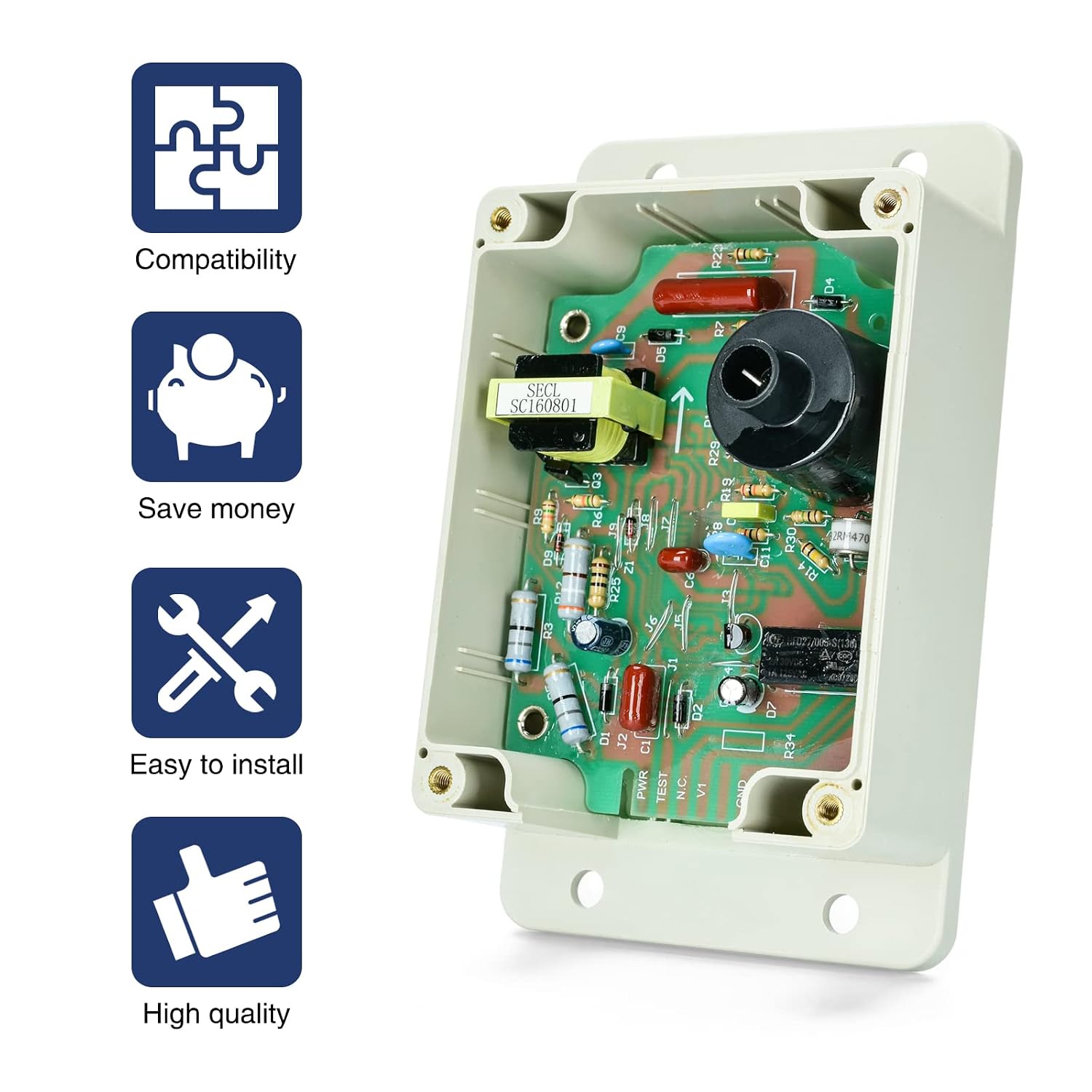 520814 Module Board, 12 Volt DC Furnace Water Heater Replacement Circuit Board Compatible with Suburban Water Heater Parts, High-Temperature Resistant, Flame-Retardant Materials