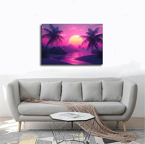 Miniatura 4 de XAHOR Vaporwave Aesthetic Poster  Retro Neon Art Print  Dreamy Cyberpunk Wall Decor Poster for Room Aesthetics Canvas Wall Art Print Unframe