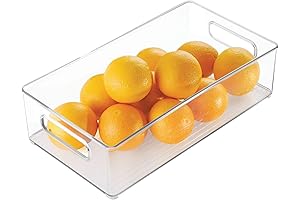 iDesign Plastic Portable Deep Storage Bin for Organizing Refrigerator, Freezer, Pantry |...