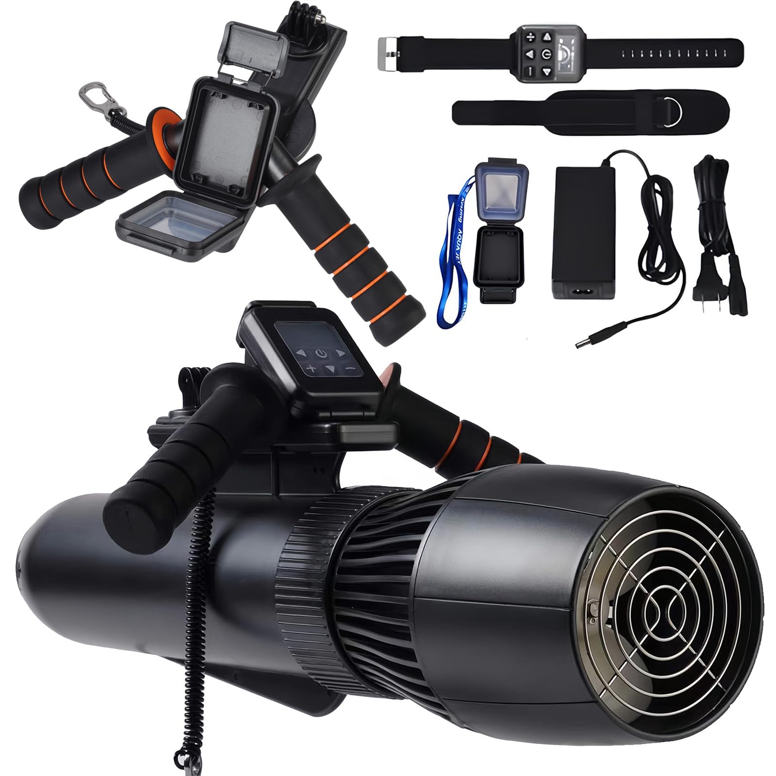 YXFAZPP Electric SUP Underwater Scooter, Free-Diving Snorkeling Sea Scooter, 500W Jetski Underwater Marine Scooter, Water Sports Swimming Pool Scuba-Diving (16000mah)