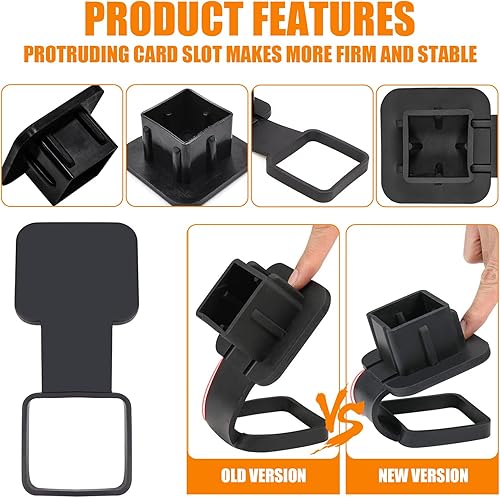 Miniatura 5 de fasebeek 1 funda para remolque de automóvil de 2 pulgadas, a prueba de polvo, ABS, a prueba de óxido, protección de enchufe receptor de boca