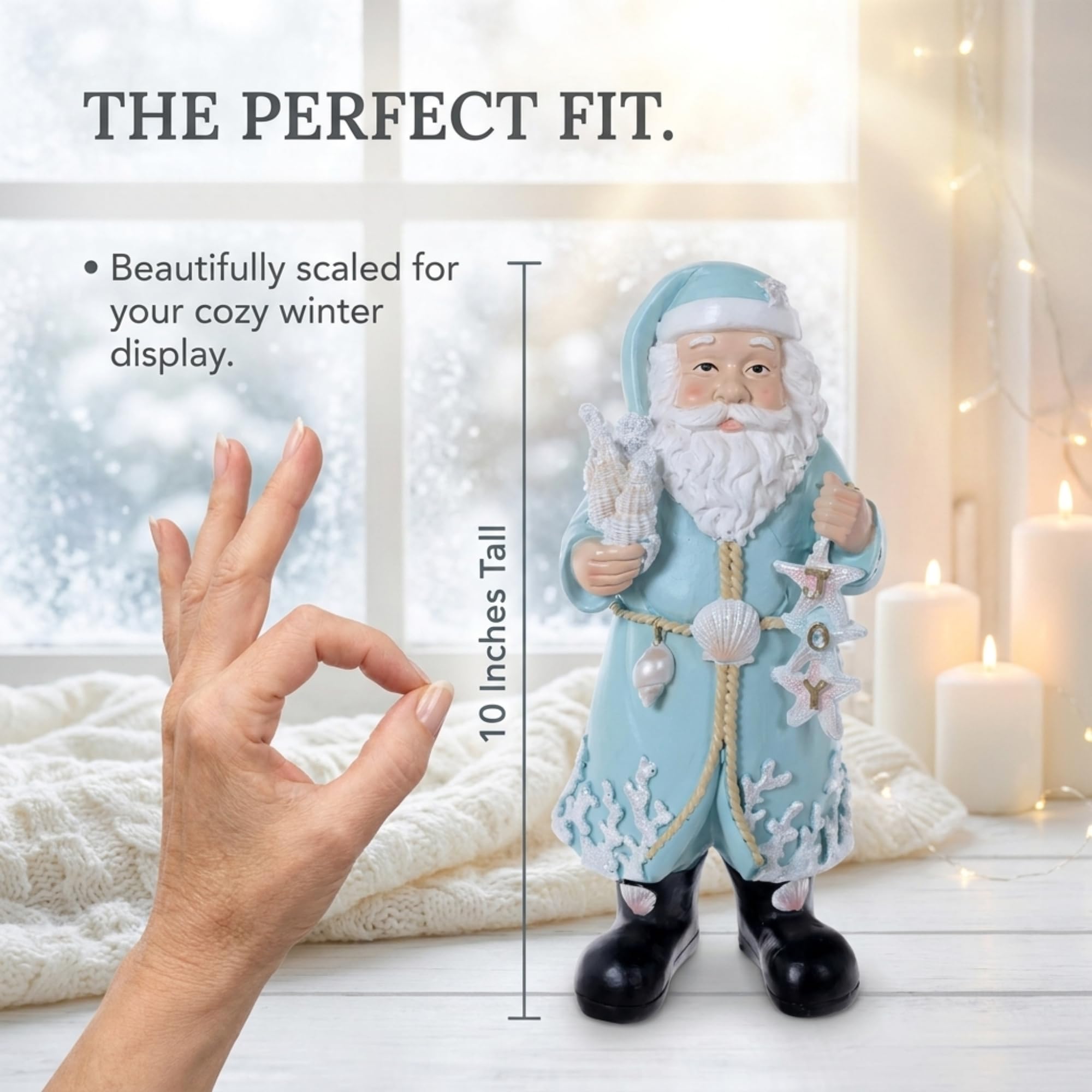Amazon.com: The Bridge Collection Coastal Santa Claus in Blue with