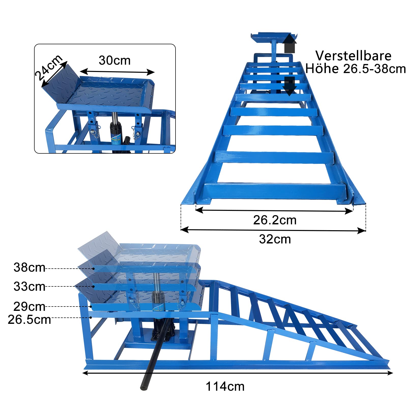 Ramp Di Sollevamento Auto In Plastica | Portata 2,5 T | Larghezza 320 Mm | Set Di 2 Pezzi - Foto 11