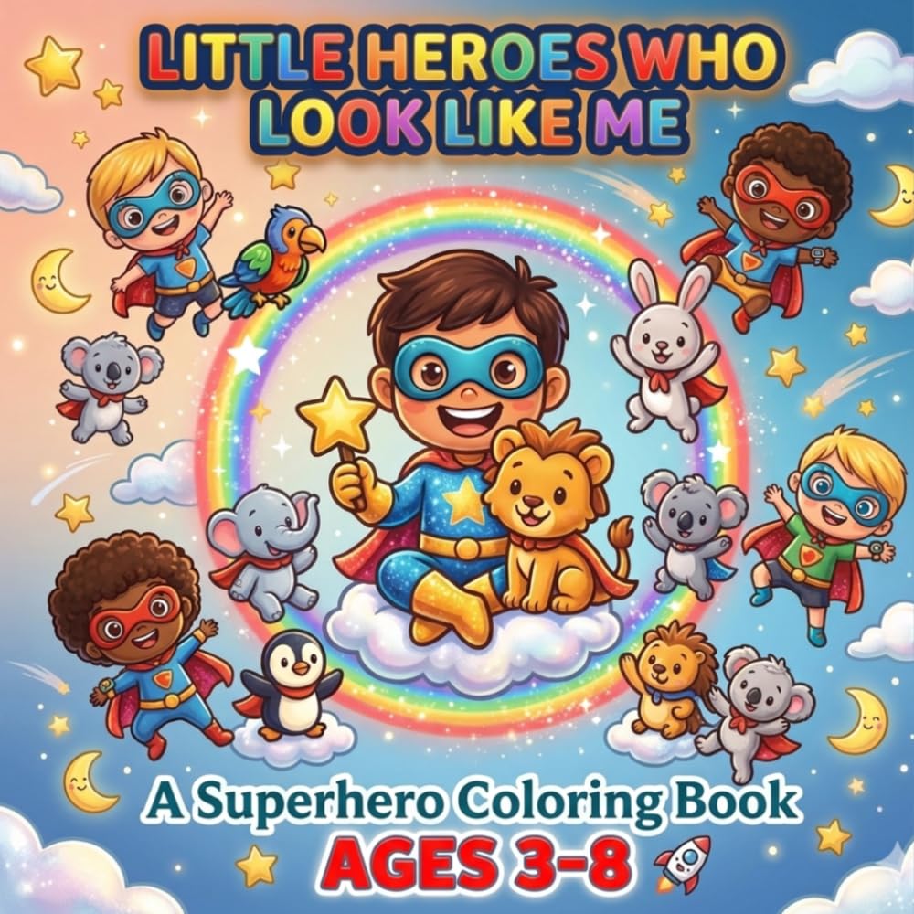 Little Heroes Who Look Like Me: A Superhero Coloring Book for Kids Ages 3-8: 10+ Bold & Easy Pages of Brave Boys and Girls Saving the Day