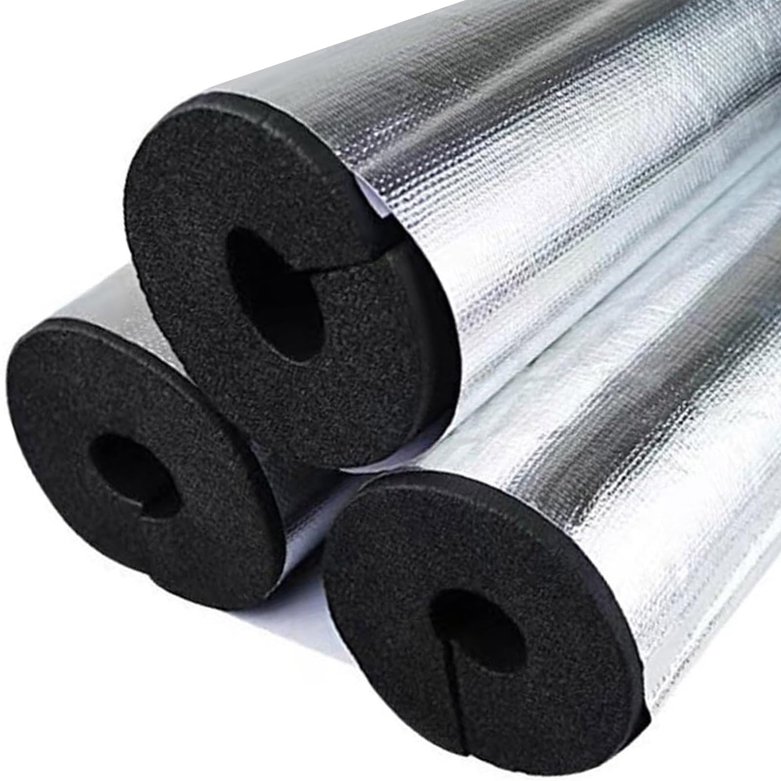95cm Aislamiento autoadhesivo para tuberías, para Tubo de 22-120mm de Diámetro Tubos de Espuma Aislante para exteriores, aislamiento para calefacción y fontanería(TK 30mm/1.2",ID 120 mm/4.7")