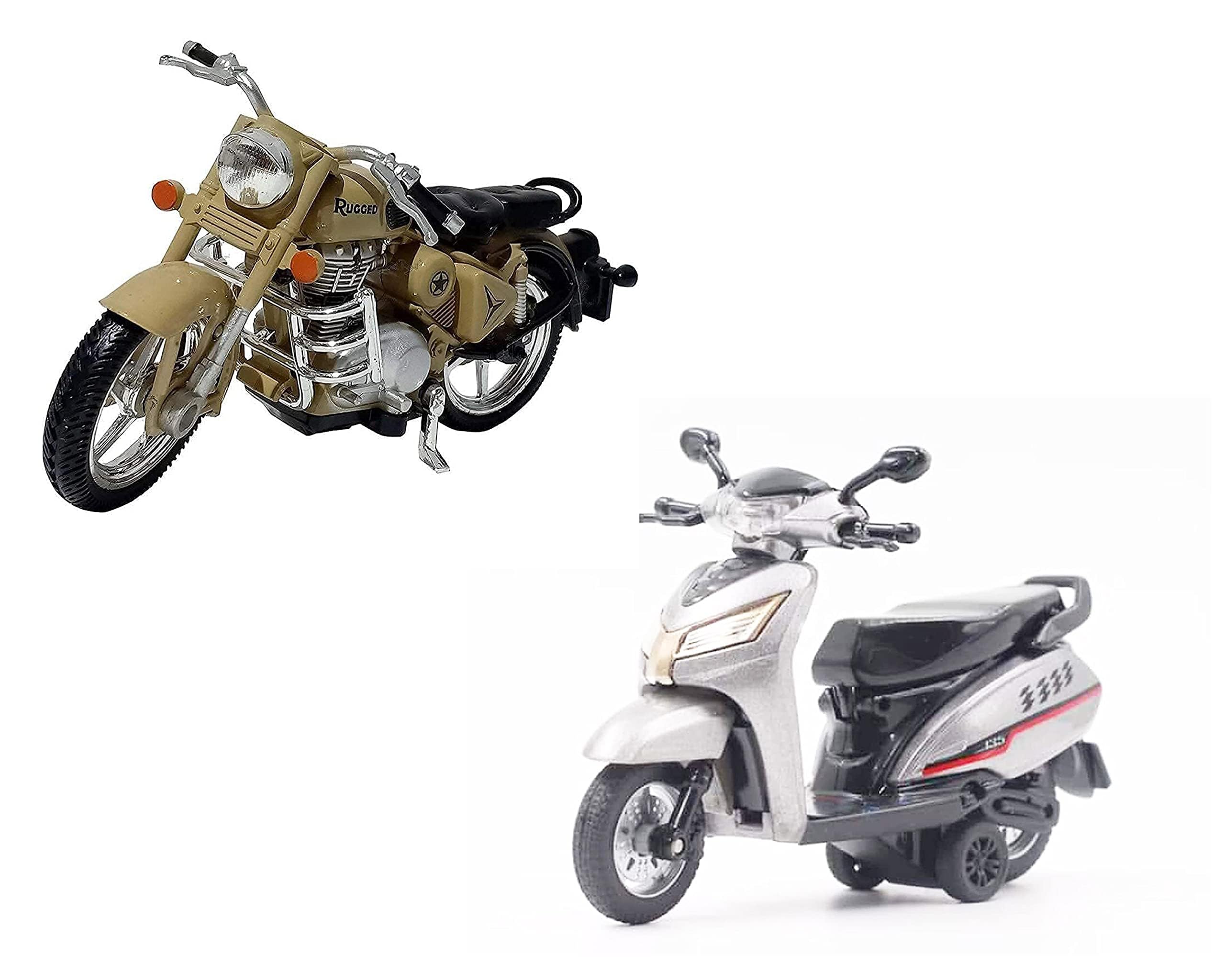 JAPSI Combo of Rugged Bike and Scooty | Vehicle Toy for Kids & Collectors | Looks Like The Real - Pull Back Action | Miniature Toys | Bullet Toy for Kids 3 Years & above | Multicolor (B0CVB4576G) Amazon Price History, Amazon Price Tracker