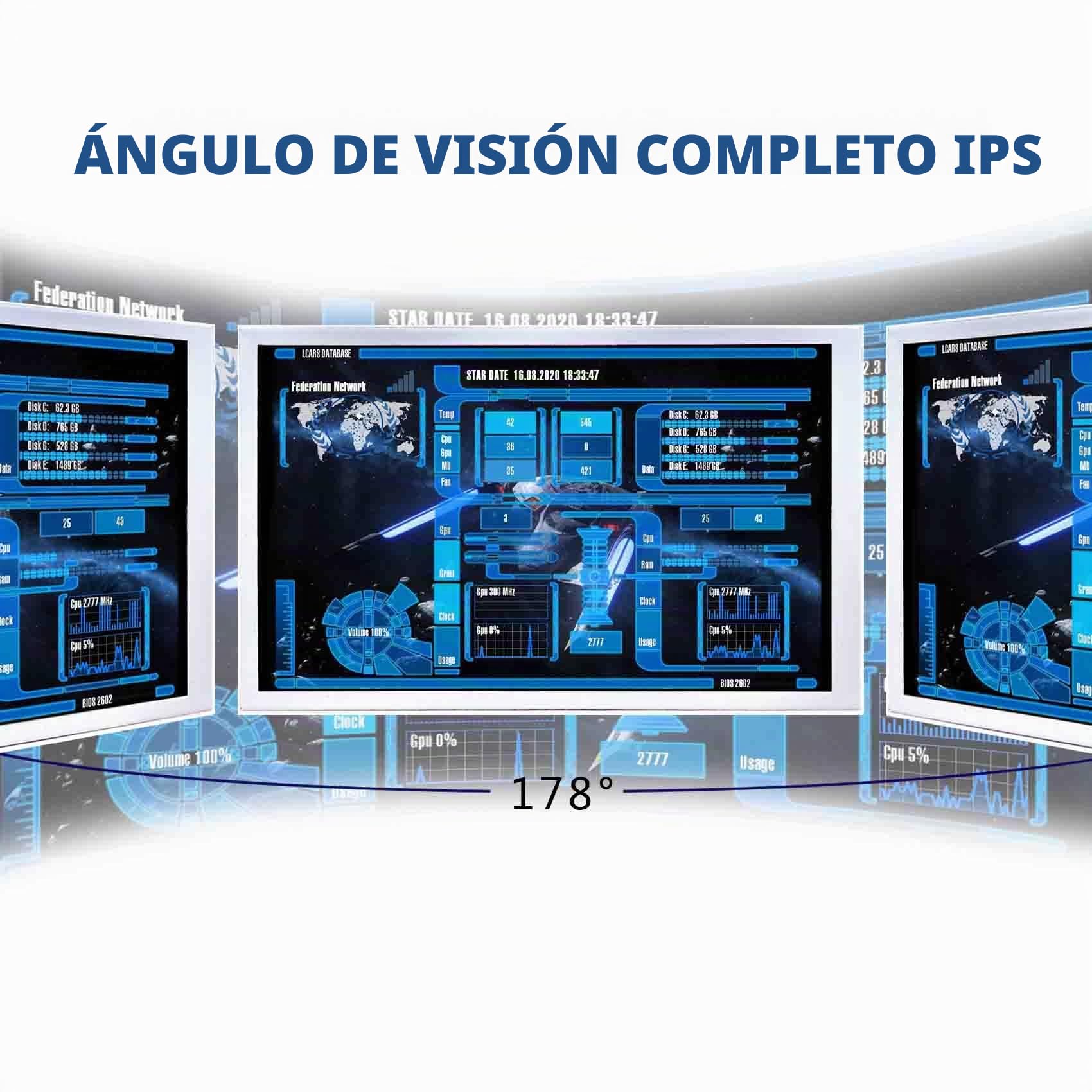 VSDISPLAY Monitor IPS LCD de 8 Pulgadas 1280 x 800 | para DIY CPU GPU Temperatura Pantalla de computadora