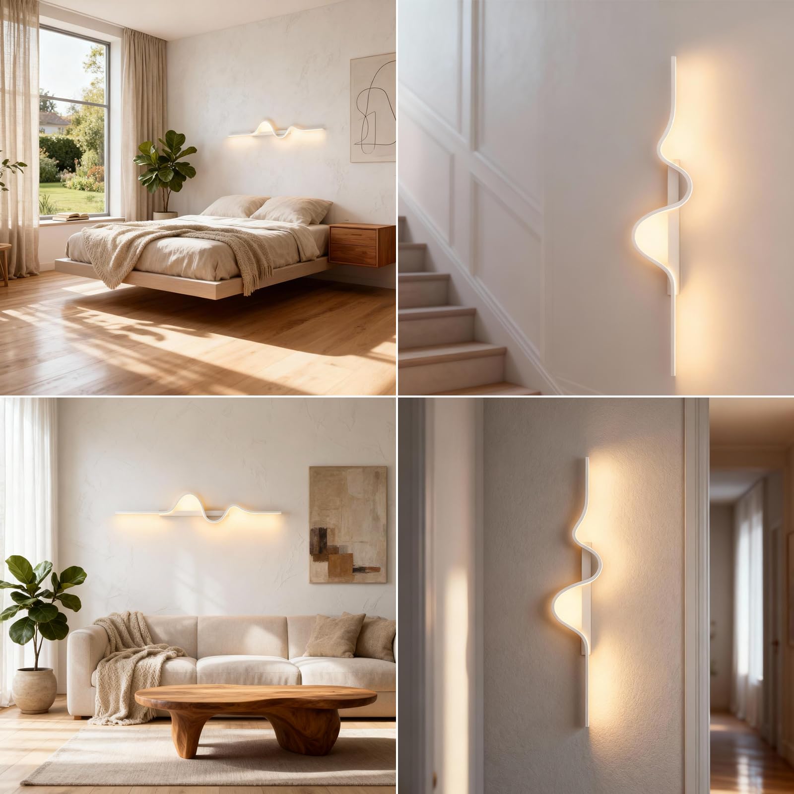 Applique Murale LED Dimmable avec Télécommande 60cm