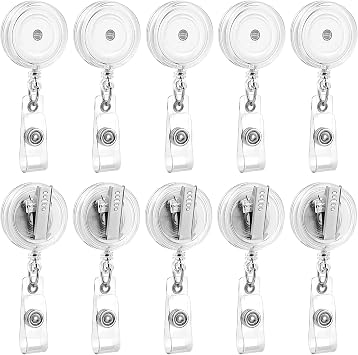 50 Pack Badge Reels Retractable with Swivel Alligator Clip