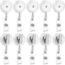 25 Pack Badge Reels Retractable with Swivel Alligator Clip Retractable Badge Holder Reels for Students, Teachers, Office Workers Translucent Clear
