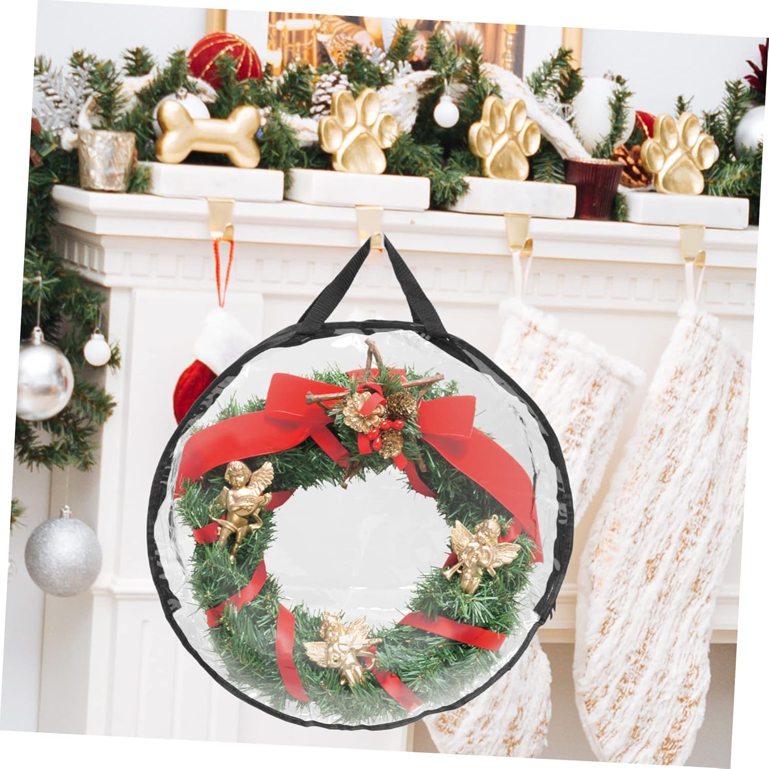 2pcs Wreath Storage Bag Garlands and Storage for Holiday Decorations and Seasonal Use