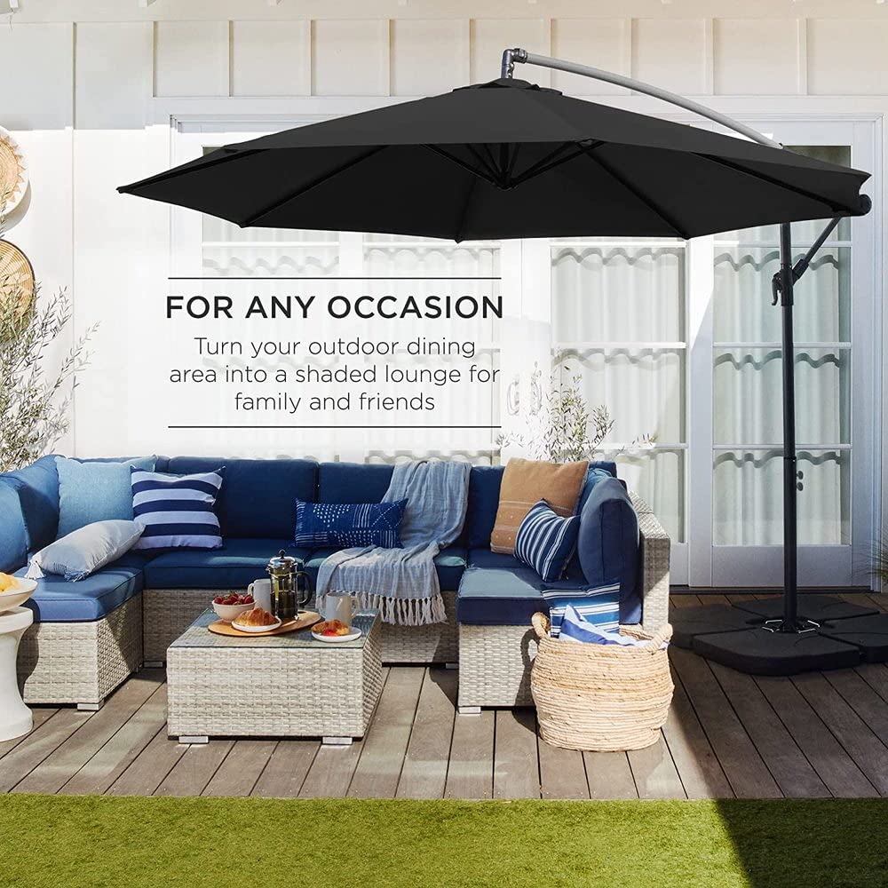3 m bananowy baldachim parasola zastępczego do 8-ramiennego wiszącego parasola, trwały materiał z ochroną przed promieniowaniem UV 30+, duży ogrodowy parasol plażowy