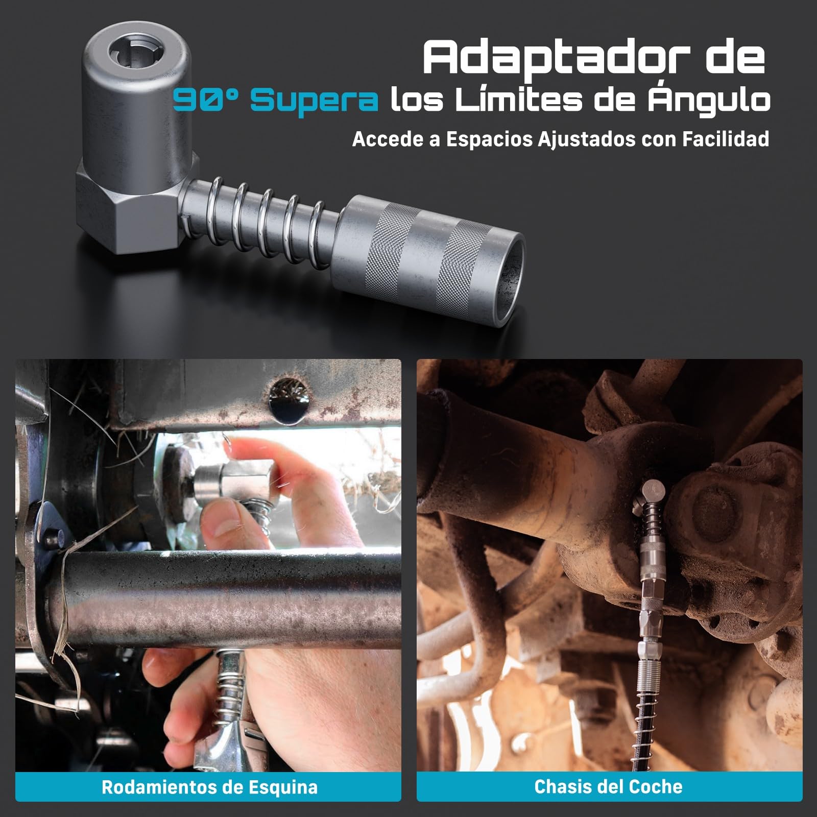 Seesii 12.000 PSI Engrasadora Batería con 2 Baterías (y Compatible con la batería Makita de 18 V), 3 Velocidades, Motor Brushless, Manguera de 1m, Acoplador de 90° y Luz LED para Equipos Pesados
