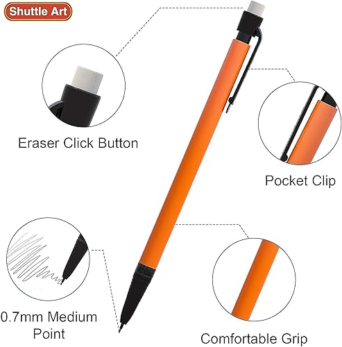 Miniatura 4 de Shuttle Art Paquete de lápices mecánicos y borradores, juego de 210 lápices mecánicos a granel + 120 borradores rosados a granel