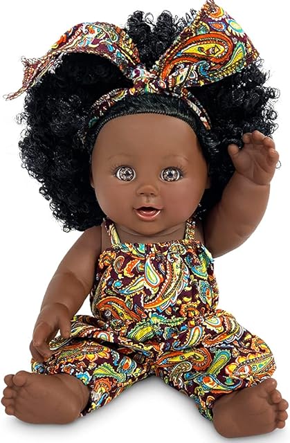 Nice2you Black Doll 12 Inch Baby Girl Doll African Doll for Kids Fashion Play Doll - Best Gift for Kids Girls