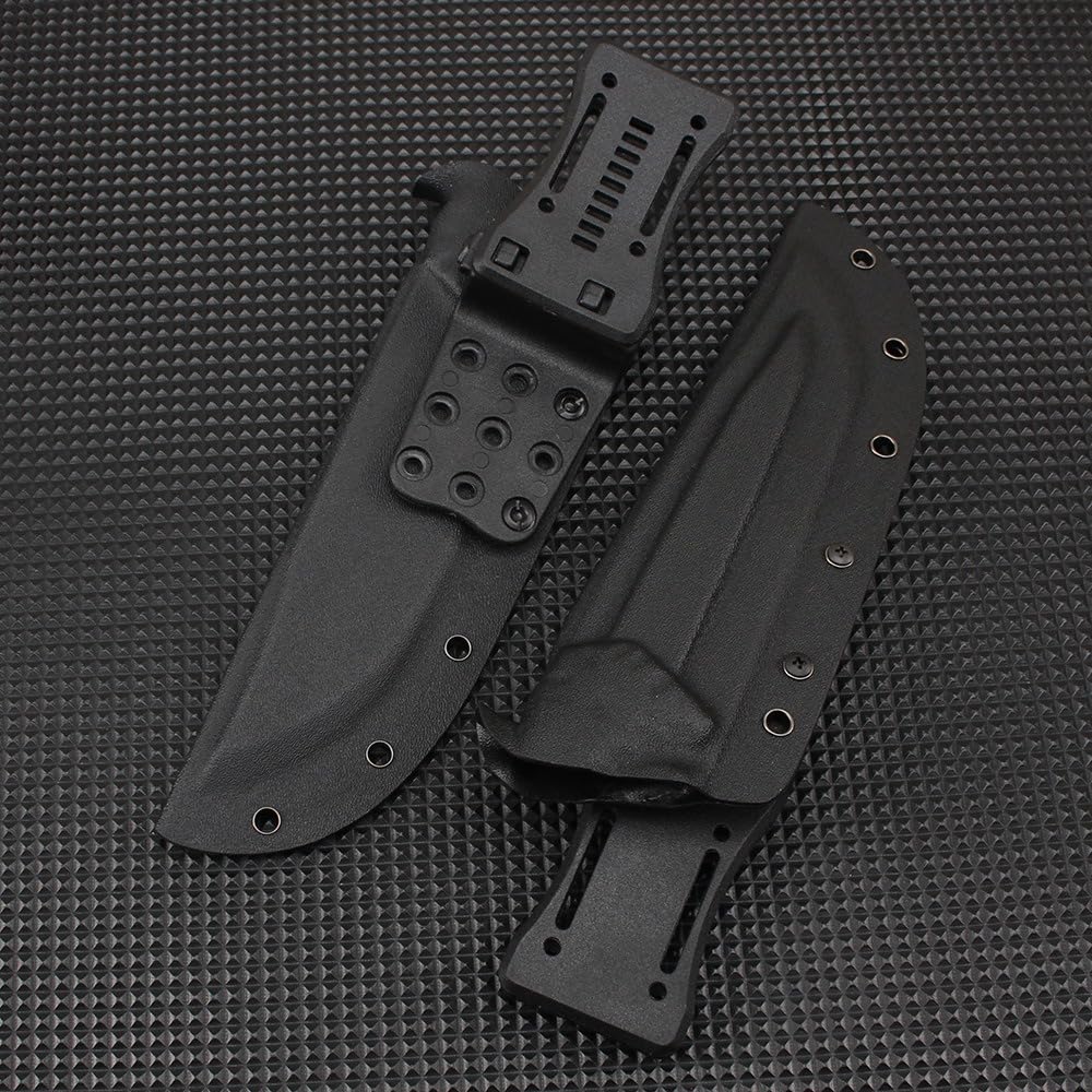 Generisch Feststehendes D2-Messer mit G10-Griff, Gesamtlänge 17,5 cm， Gelb | Kompaktes Modell mit 9 cm Klinge, 409 g Eigengewicht und Scheide zur übersichtlichen Aufbewahrung für Erwachsene.