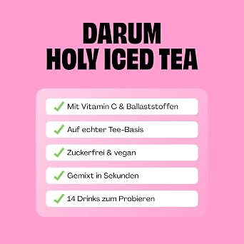 HOLY Iced Tea Starter Set - 2x7 Sorten mit natürlich-fruchtigem Geschmack - Zuckerfreier Eistee mit Antioxidantien - Vegan & auf echter Teebasis - 100% natürliche Fruchtaromen