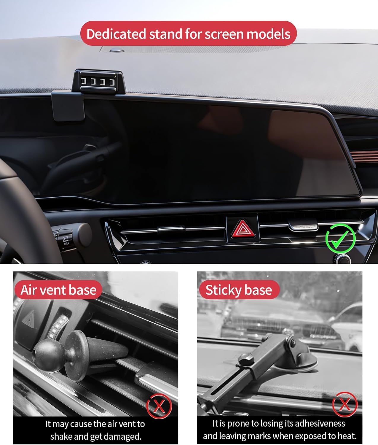 15W Wireless Fast Charger for Kia NIRO/EV/Hybrid 2023 2024 2025 2026 Accessories 8/10.25 inch Screen Fixed Clip, Interior Decoration Mobile Phone Mount,Vehicle-Specific Custom Mount