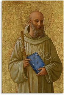 Saint Romuald by The Angels by Fra Angelico Renaissance Painting Posters Canvas Painting Posters And Prints Wall Art for Living Room Bedroom Decor 12x18inch(30x45cm) Unframe-style