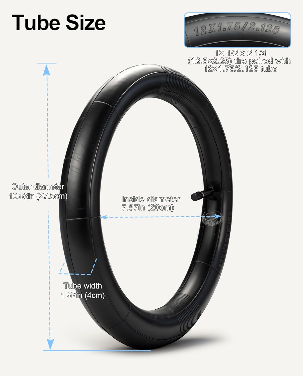 GYL (57-103) 12.5x2.25 Tire & Tube Set,12 1/2x2 1/4 Tire for Razor Pocket Electric Scooters Mod,Schwinn, GT, IZIP, eZip