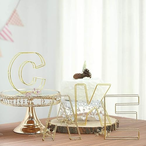 Miniatura 6 de Efavormart - Centro de mesa de boda dorado de 8 pulgadas de alto con letras de alambre 3D para decoración de fiesta de boda, suministros de