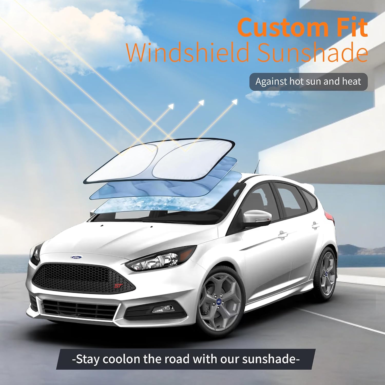 Car Cover Waterproof All-Weather,Outdoor Full Exterior Car Covers for Automobiles Hatchback(Length 164-178 inch) with Windshield Sun Shade Universal Fit VW Golf,Honda Fit,Ford Focus etc