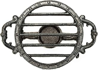 Sungmor Heavy Duty Cast Iron Teapot Dish Warmer Stable Holder for Tealight Stand | Tealight Warmer Decorative Stove for Villa Yard Balcony-Round