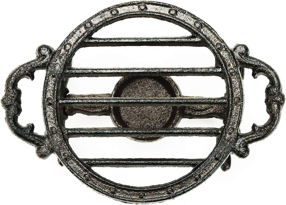 Heavy Duty Cast Iron Teapot Dish Warmer Stable Holder for Tealight Stand | Tealight Warmer Decorative Stove for Villa Yard Balcony-Round