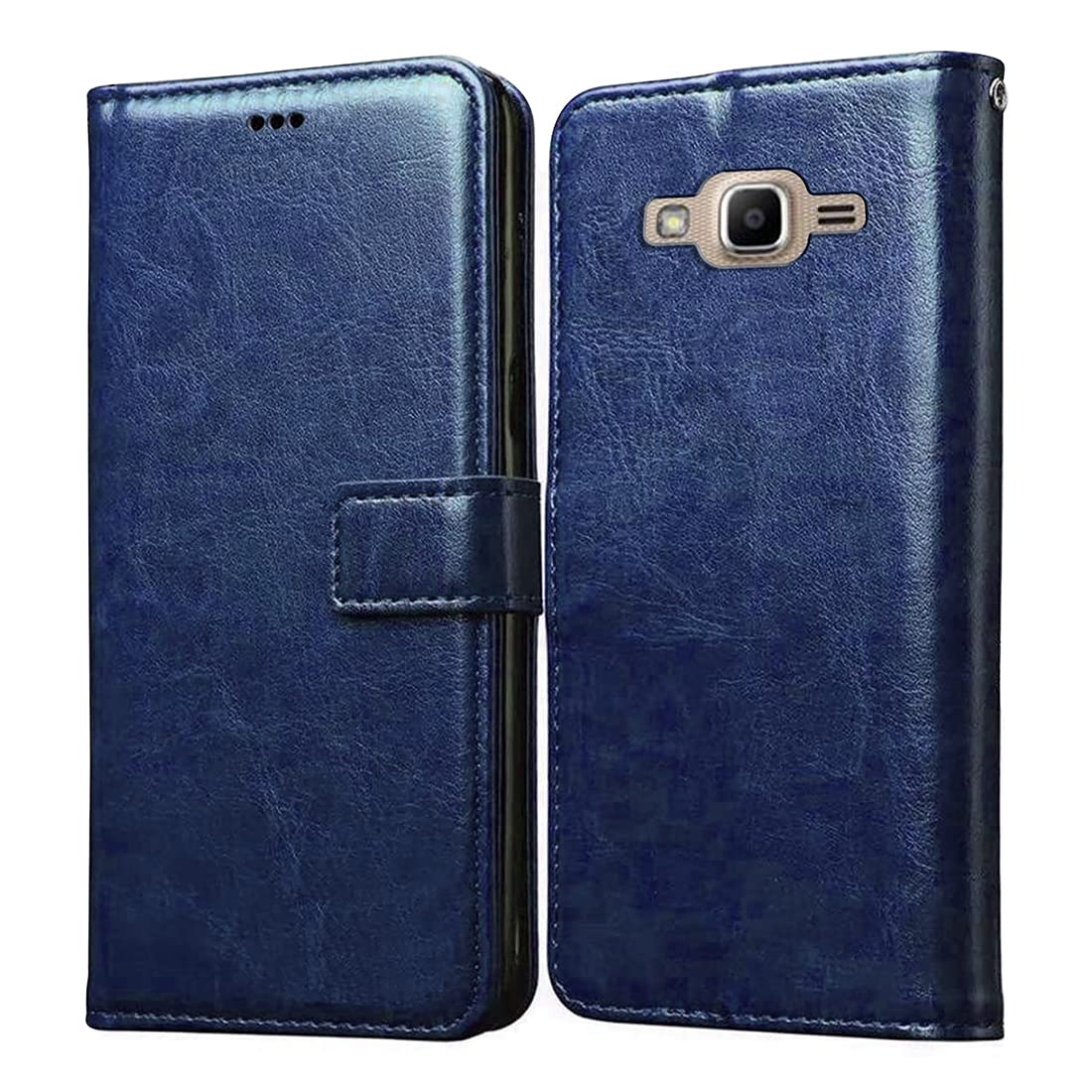 Casotec Flip Cover for Samsung Galaxy J2 Ace | Premium Leather Finish | Inbuilt Pockets & Stand | Flip Case for Samsung Galaxy J2 Ace (Blue) (B09QMJKJXF) Amazon Price History, Amazon Price Tracker