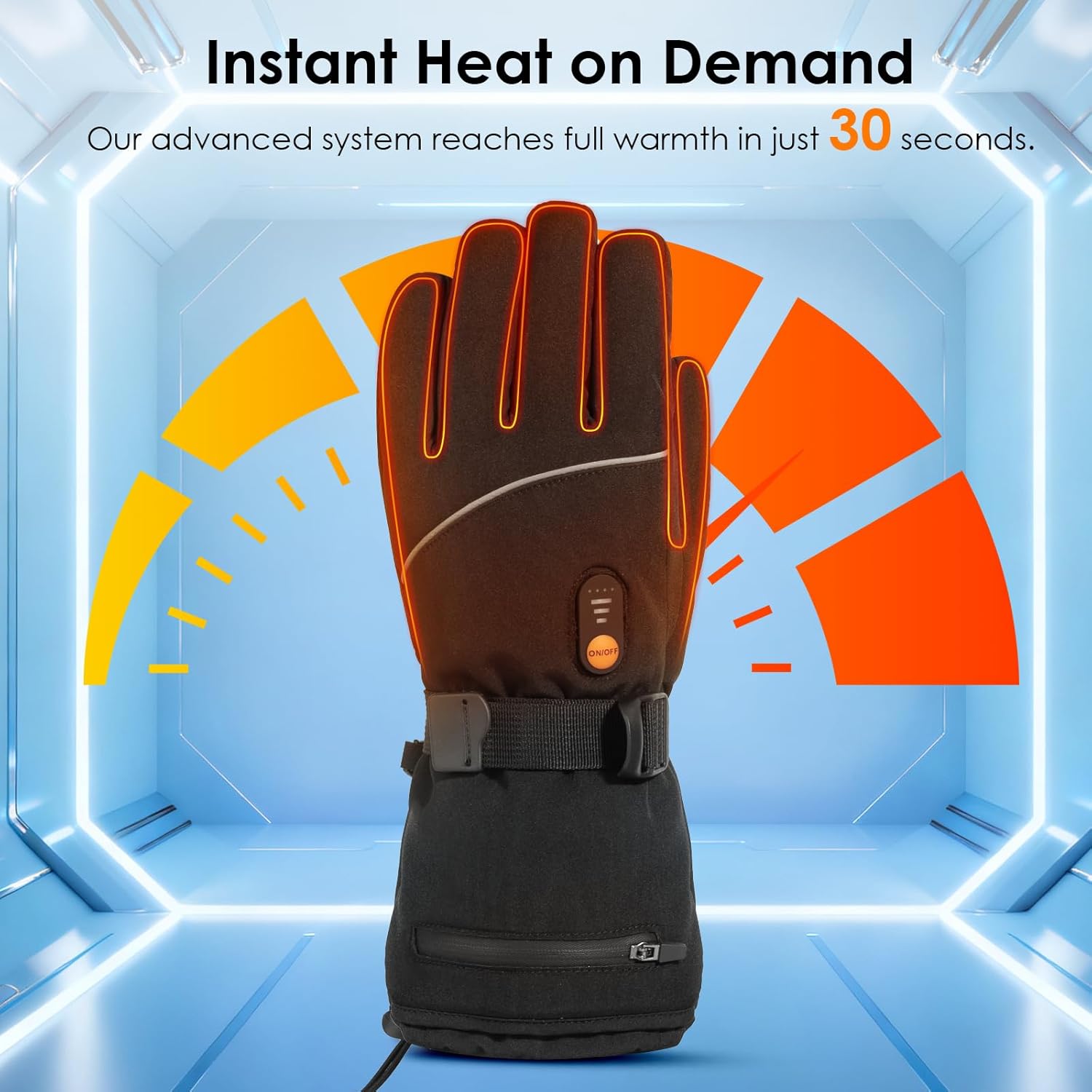 Minthouz Heated Gloves for Women Men, Rechargeable Heated Gloves with Touchscreen,Waterproof Electric Heating Gloves Warmer Gloves for Winter Skiing Outdoor Worker - Image 4