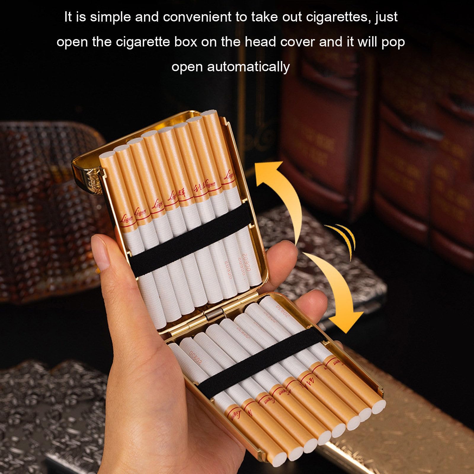 elegant cigarette Amazon.com: Cigarette Box Retro Metal Three-Open Cigarette Box 16PCS  Portable Rough Cigarette Box Moisture-Proof Cigarette  Accessories,Silverroughsmoke : Industrial & Scientific