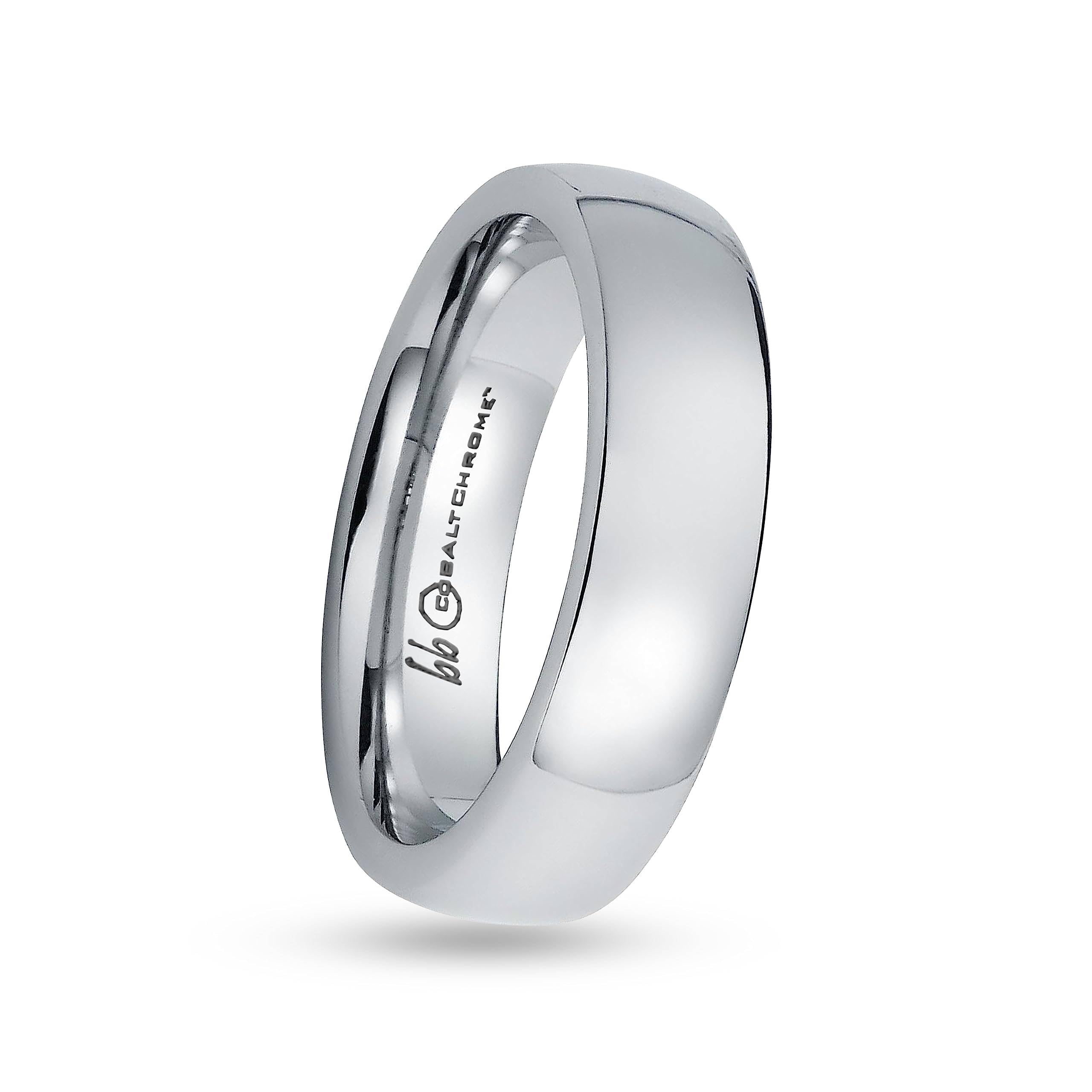 7 mm Confort Ajuste Boda Banda Anillo de Cromo Cobalto