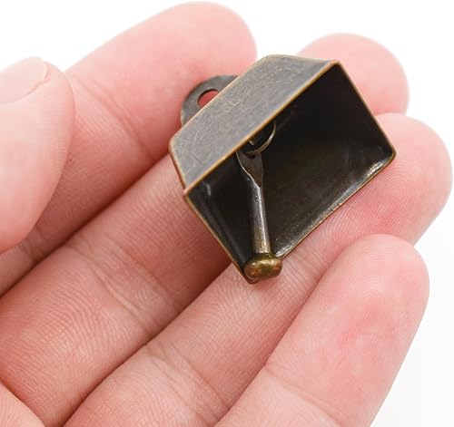 Miniatura 3 de MrMrKura 18 campanas de cobre de 1 pulgada de vaca, caballo, oveja, campanas de pastoreo de bronce vintage para cascabeles para evitar pérdidas,