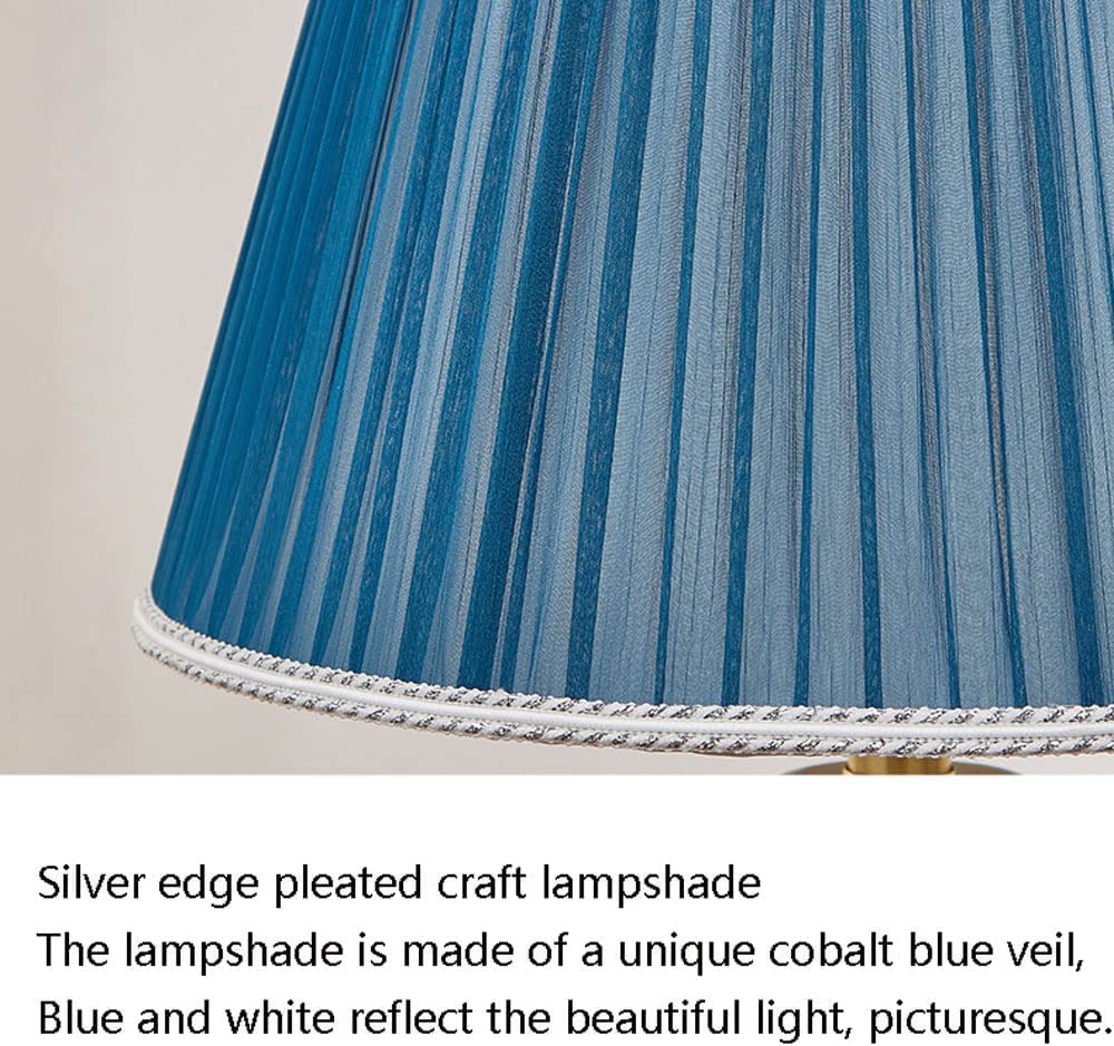 Lampada Tavolo Lampada da Tavolo in Ceramica Comodino in Metallo Porcellana Blu e Bianca per Soggiorno, Camera Letto, Ufficio, casa per Home | Remote Control Switch
