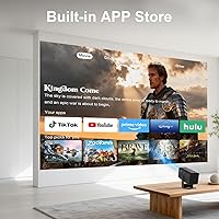 Vista 2 de Mini proyector, proyector portátil compatible con 4K, proyector de películas para exteriores Full HD 1080P con WiFi6 y Bluetooth