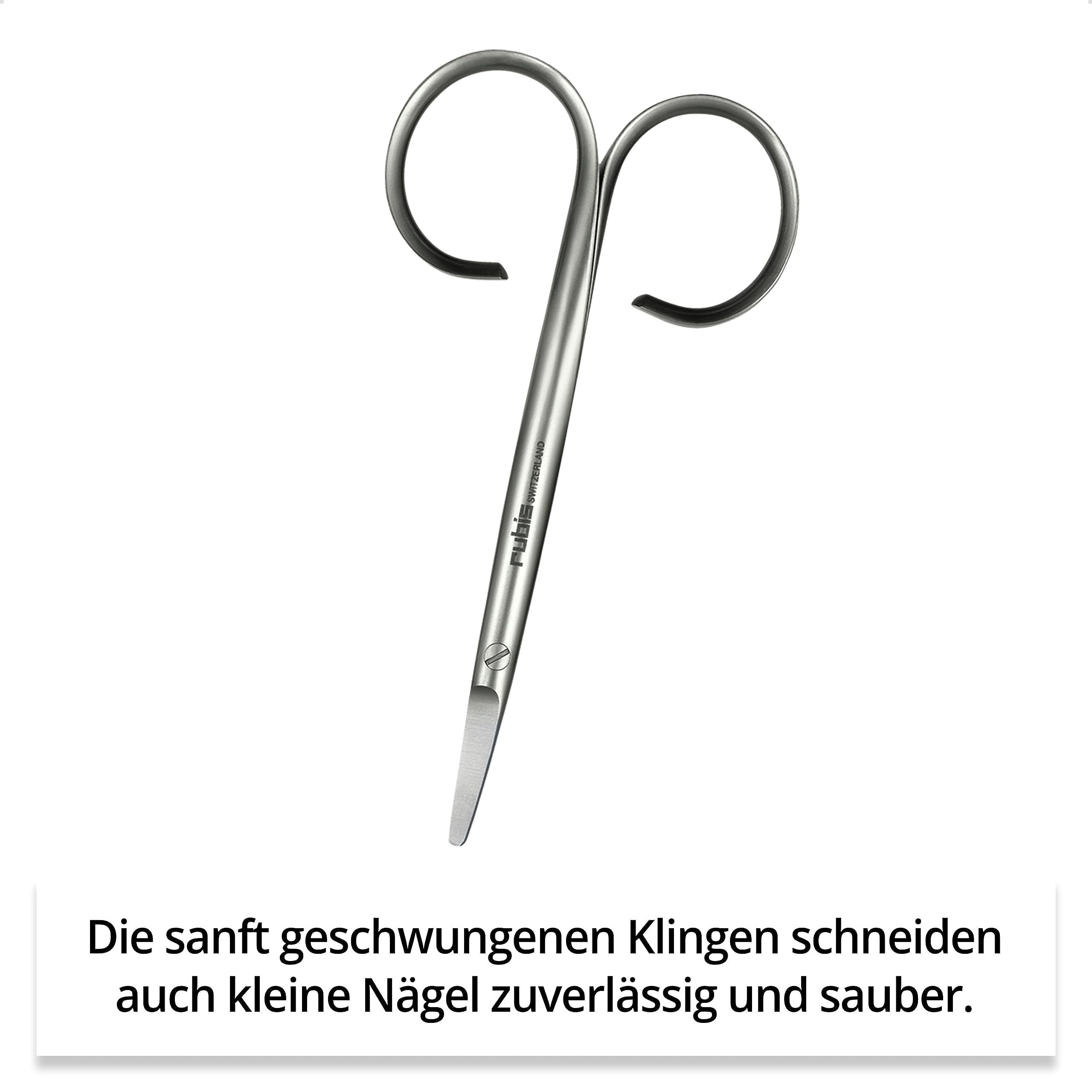 Rubis Kid Nagelschere - Hochwertige Babynagelschere rund - Kindernagelschere - runde Spitze für Kinder Nagelpflege - Baby Schere abgerundet
