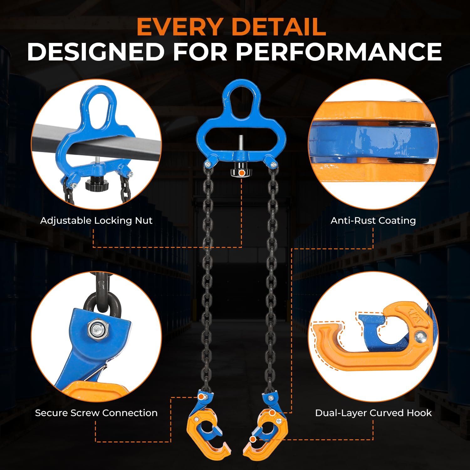BEAMNOVA Drum Lifter - 1 Ton Lifting Capacity -5