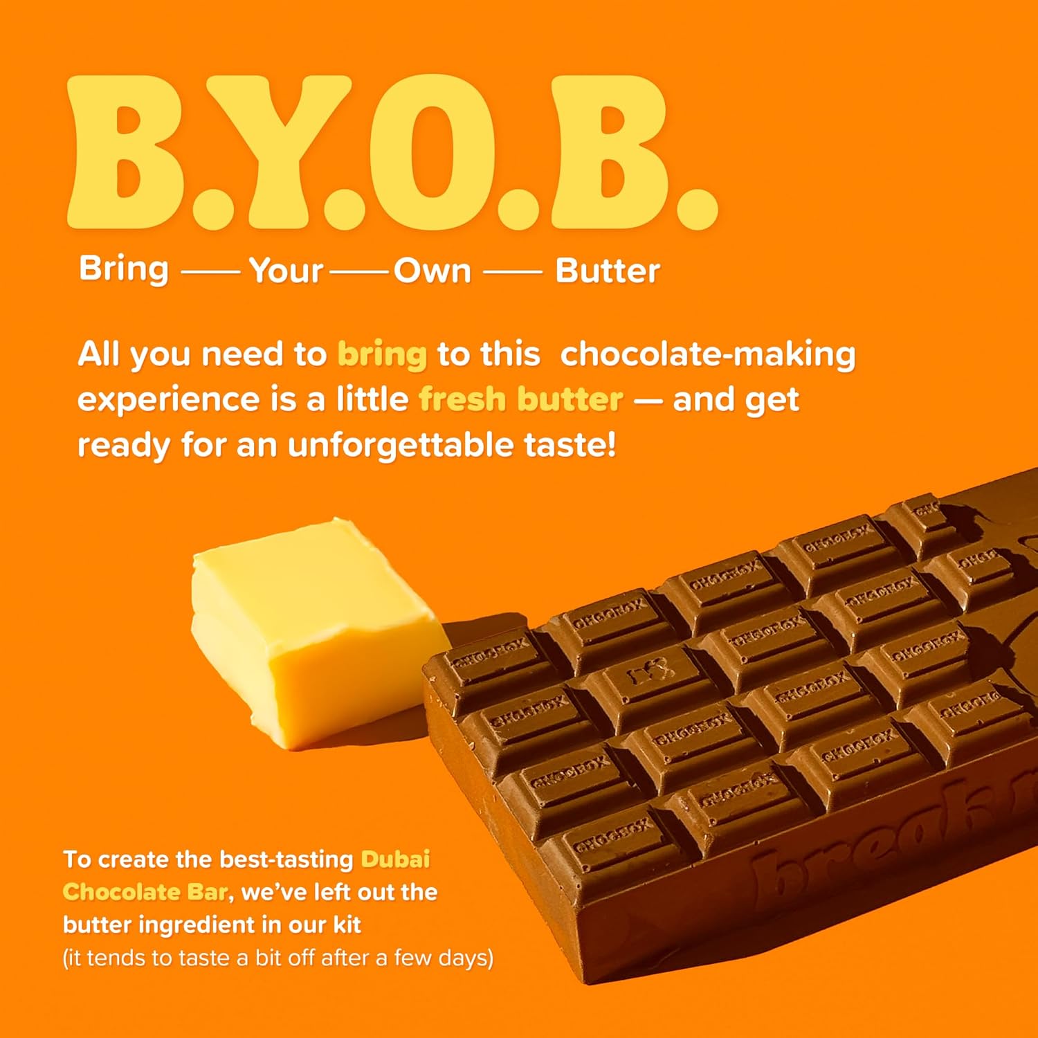 Chox Viral Dubai Milk Chocolate Bar Kit - Includes Chocolate , Choc